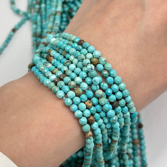 Турквенит граненый шар размер 4мм натуральный камень