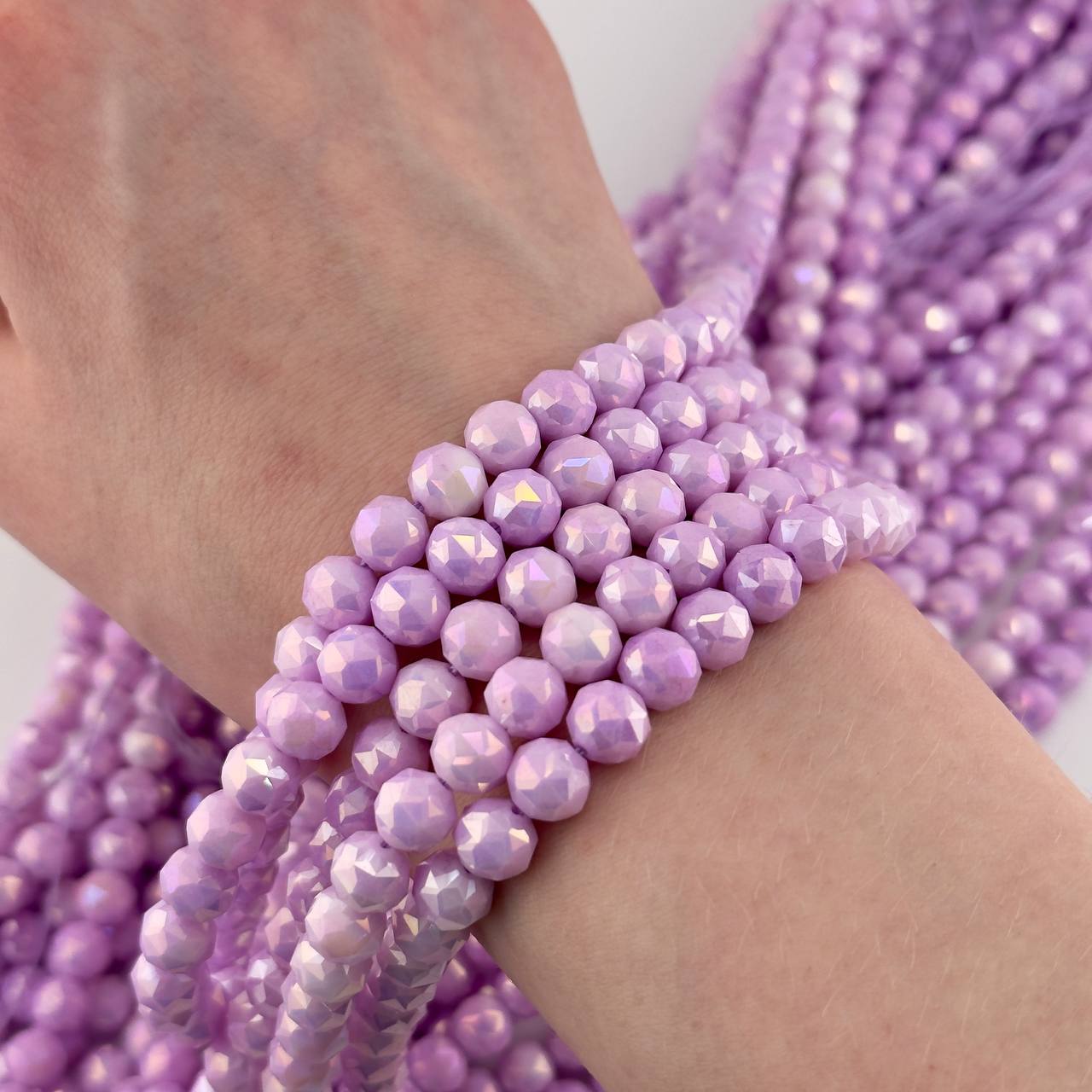 Чешское стекло размер 7,5мм цвет сиреневый