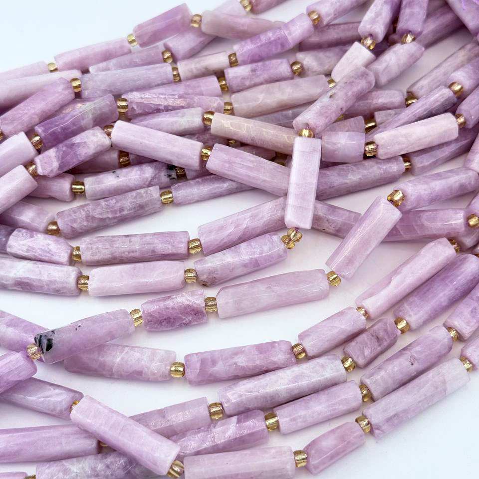Бусины Кунцит размер 7,7*29,5мм натуральный камень