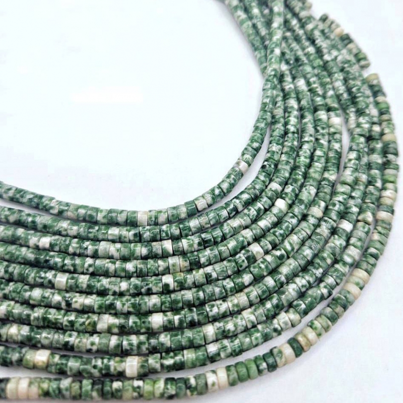 Бусины Агат моховой зеленый размер 4*2мм натуральный камень
